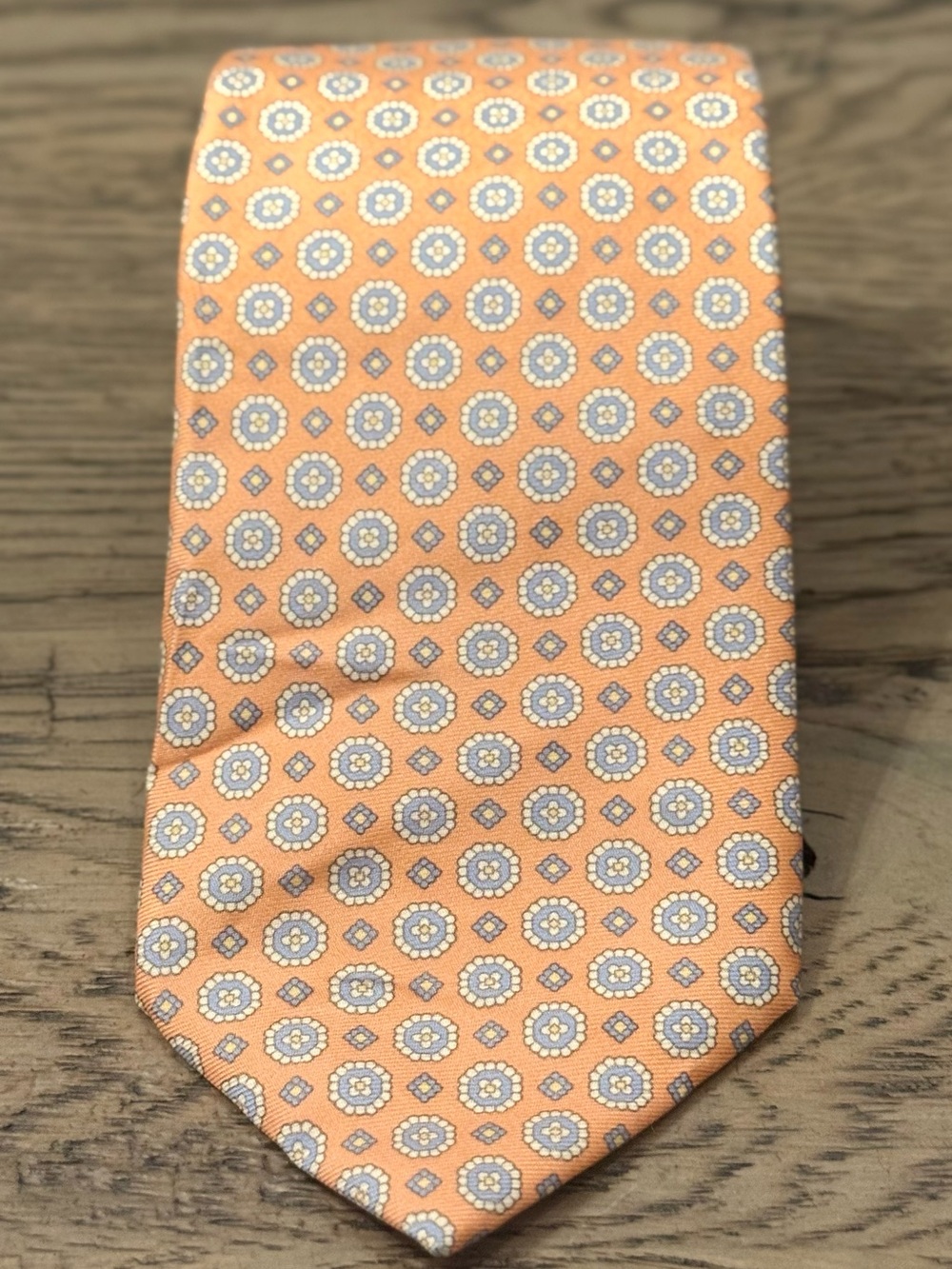 Brooks Brothers Orange Floral Medallion Silk Tie